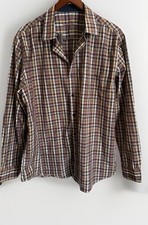 Tasso Elba 100 Cotton Gray Red Yellow White Plaid Long Sleeve Dress Shirt XL