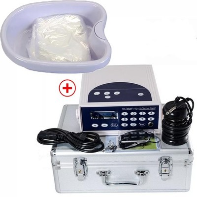Detox Foot Bath Spa Machine Kit Cell Ion Ionic Aqua Case Cleanse Fir Belt +Basin