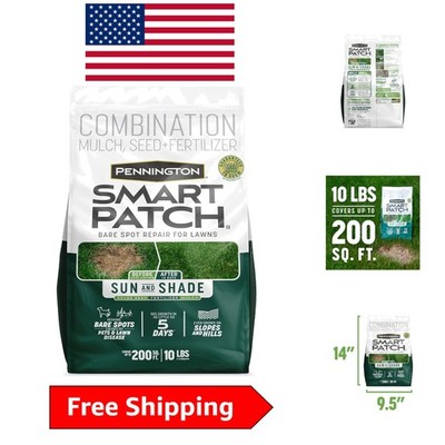 10 lb Pennington Smart Patch Mix: Organic Grass Seed for Sun & Shade Areas