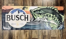 Busch Beer Bass Fishing Banner Man Cave Sign Poster Garage Bar Workshop