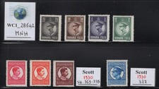 WC1_28642. ROMANIA. Colorful lot of 1930 KING CAROL STAMPS. Sc.369-375,377.MNH
