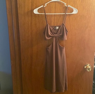 Divided H&M Brown Side Cutout Dress