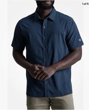 Kuhl Renegade Tufflex Stretch Short Sleeve Button Down Shirt Pirate Blue Size M