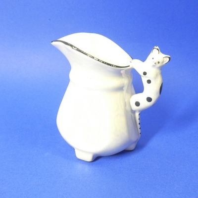 #ad Cat Handle Creamer Vintage Cream Pitcher Porcelain Czechoslovakia $19.99