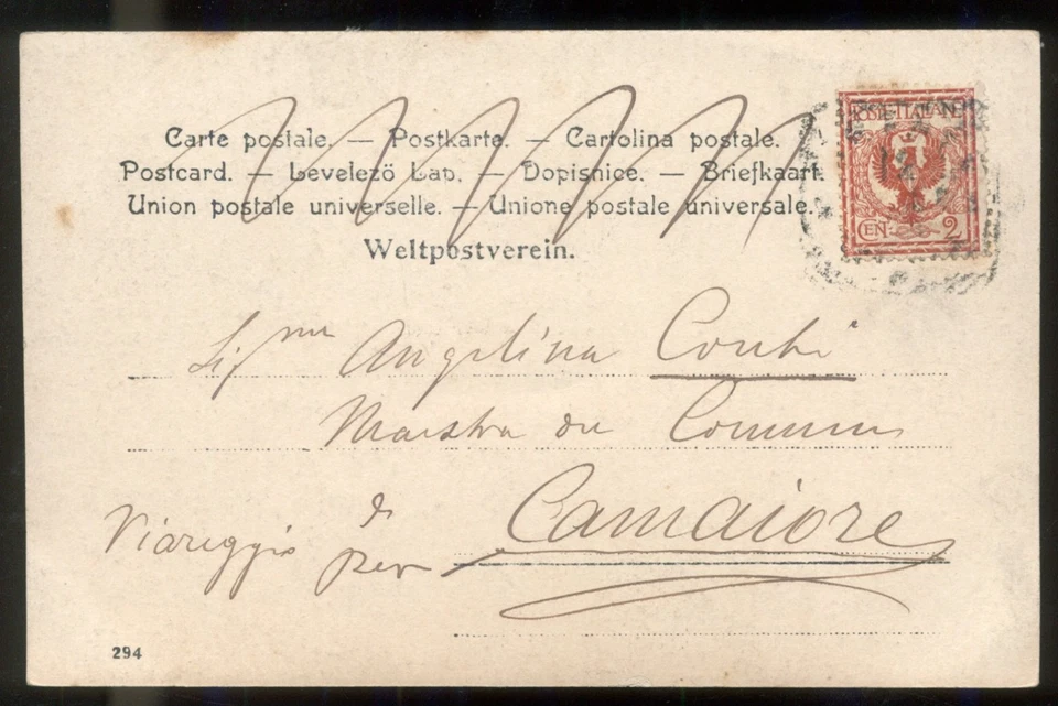 SOCIETA' DANTE ALIGHIERI-PRESTITO a PREMI-CASSA NAZ.PREVIDENZA-RARA CARTOLINA - Immagine 2 di 2