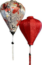 2pcs, 20'' AUTHENTIC VIETNAMESE SILK LANTERN Garlic Umbrella