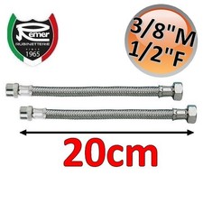 Coppia tubi flessibili acqua FLEXITALY 20cm - 3/8 maschio 1/2 femmina