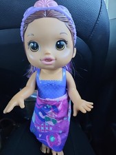 Baby Alive 2022 Glam Spa Doll Hasbro Brunette Brown Hair Purple Suit