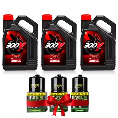Pack Motul 300V 5W40 12 litres + 3 filtres Hiflo Filtro HF138RC - Photo 1/4