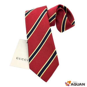 Gucci Cravate Rayure Soie 100 Rouge Marine Vêtements Homme Accessoires Aq2708