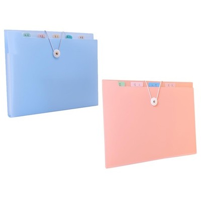 A4 Plastic Document Storage Organ Bag 8 Layer File Folder Envelope 2 PCS 13x9 In