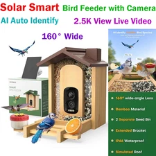 Smart Bird Feeder with Camera Solar Powered Camera Bird Feeder 2.5K Live Feed