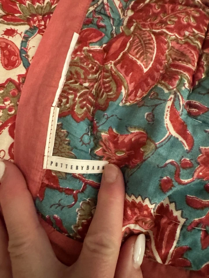 Edredón reversible completo Pottery Barn ~ Jane ~ Queen Foto 4 de 4