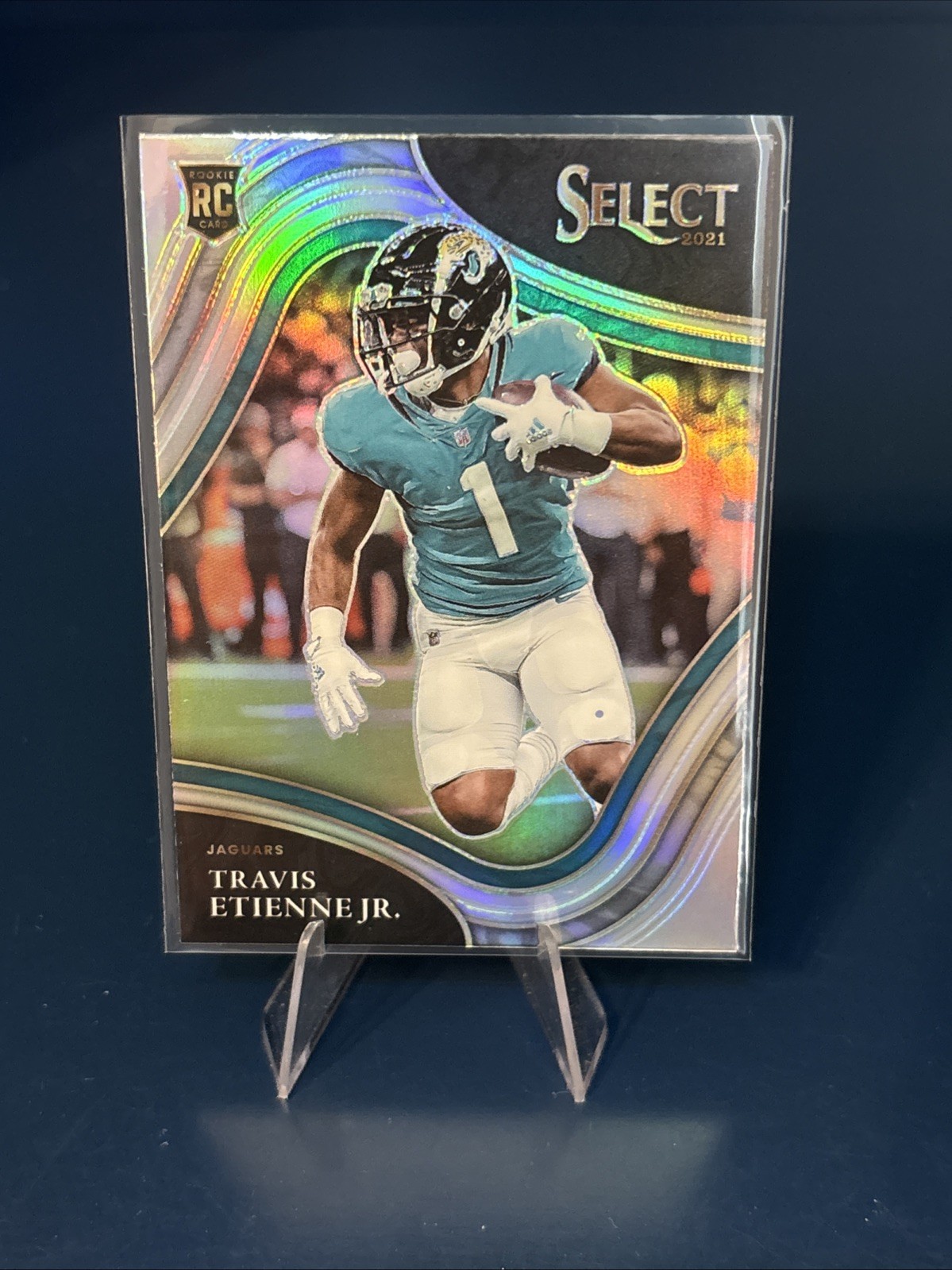 Field Level Silver Holo RC!! 2021 Select Travis Etienne, Jaguars Saints Clemson