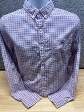 Vineyard Vines Mens M Slim Fit Tucker Shirt Button Down Blue Pink Check Preppy