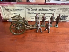 PRE-WAR BRITAINS SET #1289 *** GUN OF THE ROYAL ARTILLERY w/ OFFICER & GUNNERS