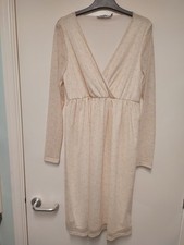 NA-KD Cream Plunge Midi Dress Size 12