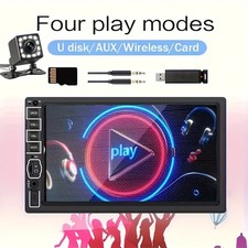 2 DIN 7" HD Car Stereo Radio MP5 Player Bluetooth Touch Screen With Rear Camera
