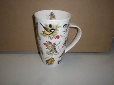 Dunoon Becher XXL Tasse Henley Birdlife mit Vögeln 600ml Porzellan Teebecher
