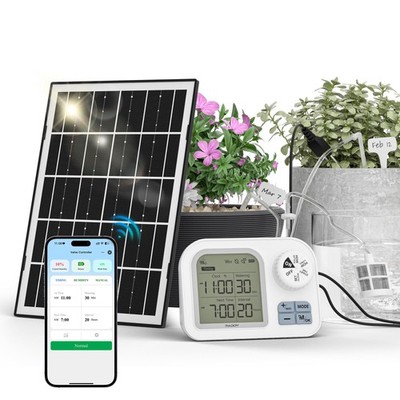 WS-74 Solar Drip Irrigation System with APP Control, IPX7 Waterproof, Adjusta