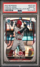 2023 Bowman Chrome 1st Carlos Jorge #BCP120 Lava Refractor /399 PSA 10