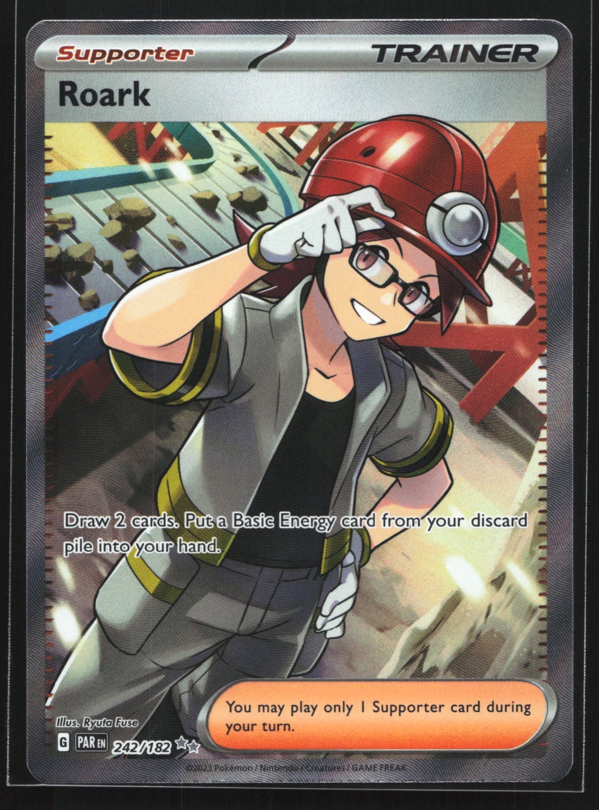 Pokemon Roark 242/182 Paradox Rift Ultra Rare Full Art Holo NM