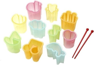 Japanese Bento Deco Ham Cheese Cutter Set, 10 Shapes