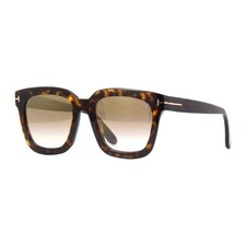 NEW TOM FORD FT0690-F 52H DARK HAVANA/GREEN GRADIENT POLARIZED AUTHENTIC 53MM