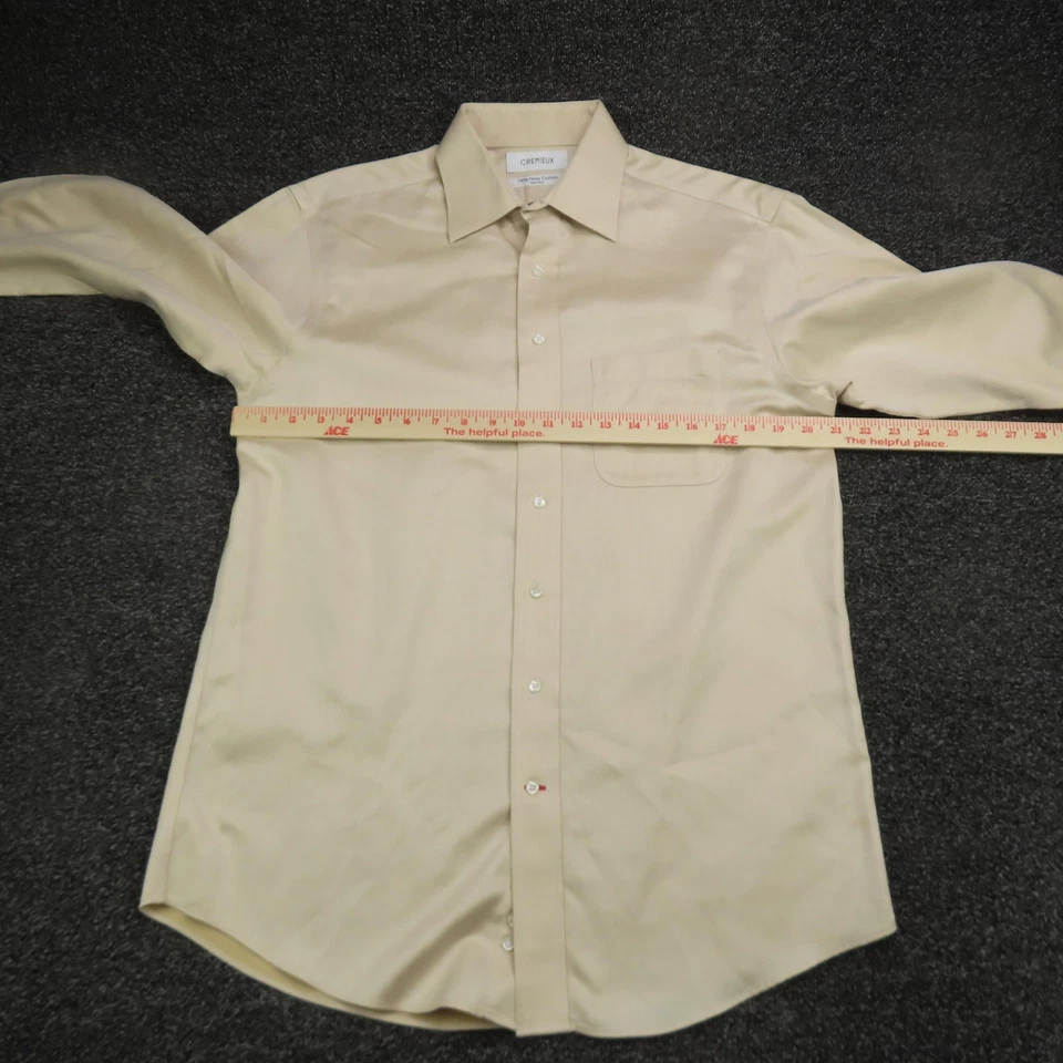 Cremieux Dress Shirt Mens 15.5 33 Herringbone Pima Cotton Non-Iron Long Sleeve - Image 3 of 4