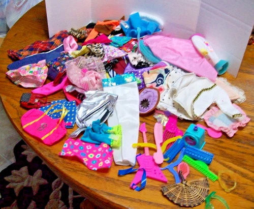Huge Lot of VTG & Modern Barbie Doll Clothes Accessories CLEANED OUT  TOY  BOX