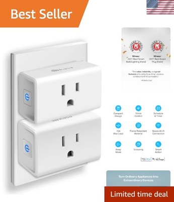 Smart Wi-Fi Plug Outlet 2 Pack Compatible with Alexa Google Home IFTTT