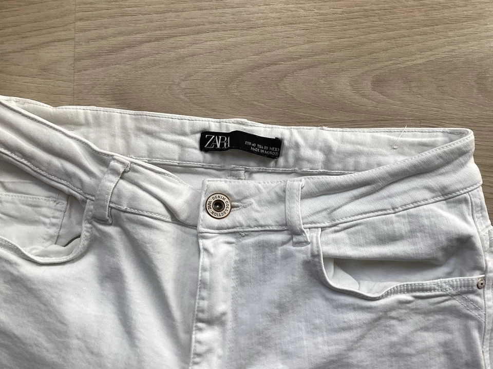 Jean pantalon ZARA taille 40/42 Blanc quasi neuf - Photo 2/4
