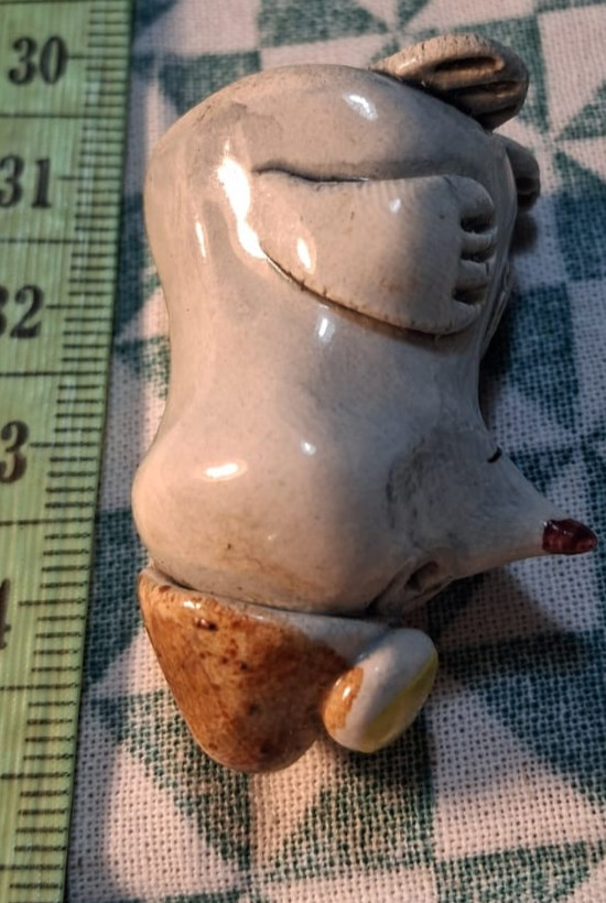 Vintage Hand crafted Studio Pottery Minor Mole Sculpted From Clay Small figurine image 5