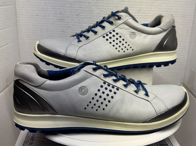 ECCO BIOM Natural Motion Men Yak Leather Golf Sneaker Shoe Spike less Gray 46 12