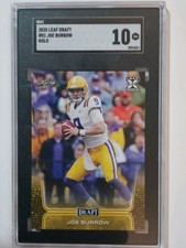 2020 Joe Burrow SGC 10 ROOKIE #1 Gold Leaf Draft LSU Tigers