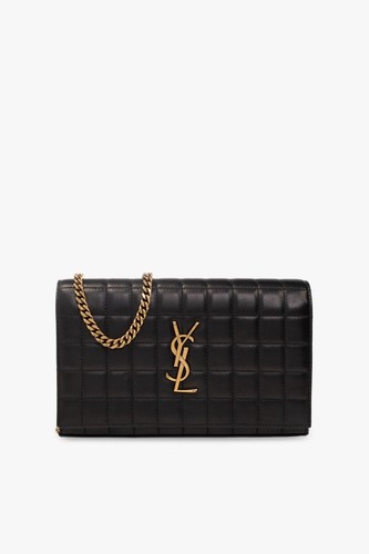 SAINT LAURENT Cassandre Black Chain Wallet Bag New & Authentic
