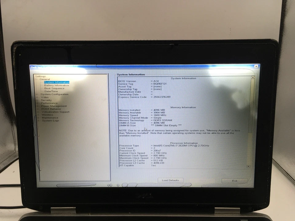 DELL LATITUDE E6420 - BOOTS TO BIOS/BAD LCD - INTEL I7 2620M - 4GB RAM - READ-BB - Image 2 of 4