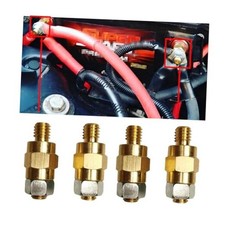 BESULEN 4 Pcs Side Post Battery Terminal, 3/8"-16 Copper Bolt Connector, Solid