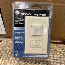 GE Motion Sensing Switch w/Auto Off 57885 WHITE - General Electric NEW UNOPENED
