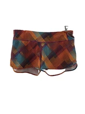 Smart Wool Shorts Women’s Large plaid abstract pattern lined running athletic