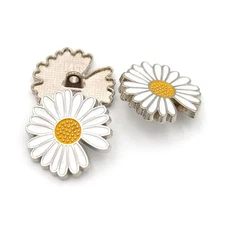 5Pcs Metal Button Daisy Shape Single Hole for Garments Crafts Sewing DIY Embe...