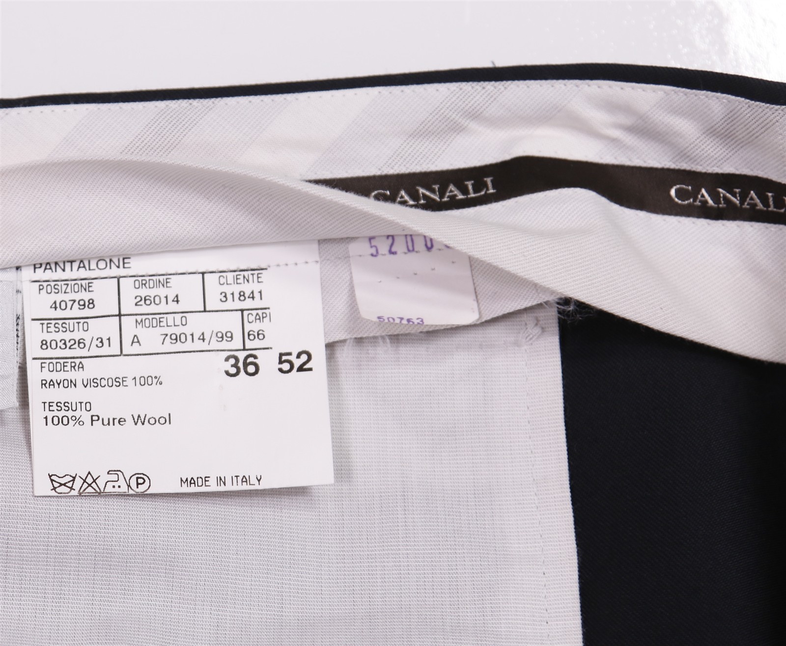 Canali Solid Navy Blue Flat Front Wool Dress Pant… - image 7