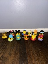 Jazwares Rubber Ducky Lot Of 12 - Disney Pixar Characters - Elsa, Pooh, Ariel 