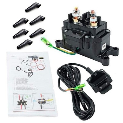 12V 250A Winch Solenoid Relay & Rocker Switch Kit for ATV UTV 3000-5000lbs