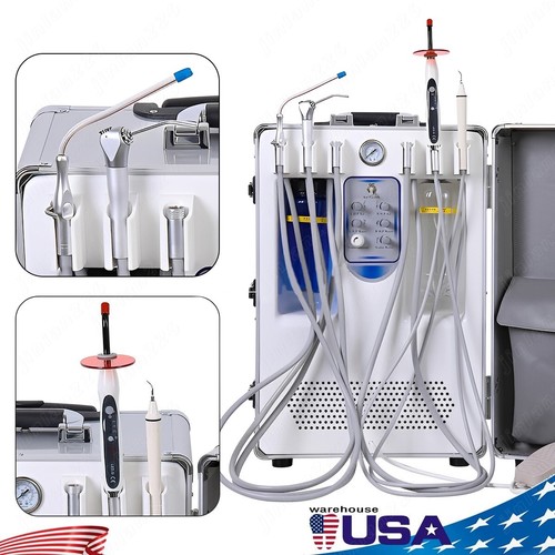 Unità di erogazione dentale portatile mobile aspirazione siringa compressore aria scaler 4 fori - Foto 1 di 24