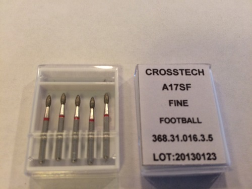 Crosstech MultiUse High Speed Diamond Dental Bur Football 368-016 Fine A17SF 5er-Packung - Bild 2 von 5