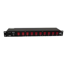 10 Outlets Rack Mount Power Distributor 10 switches Off/On  2 USB Charging port