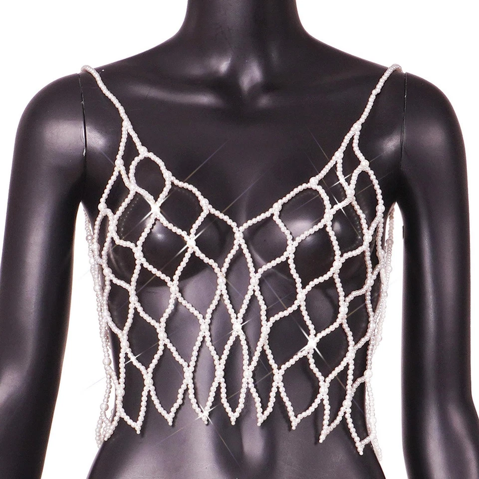 Lady Body Jewelry Accessories Bra Chain Top Body Chain for Festival Rave - Image 3 of 4