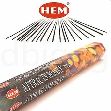 ATTRACTS MONEY von HEM 20 R&auml;ucherST&Auml;BCHEN Original Indien Incense