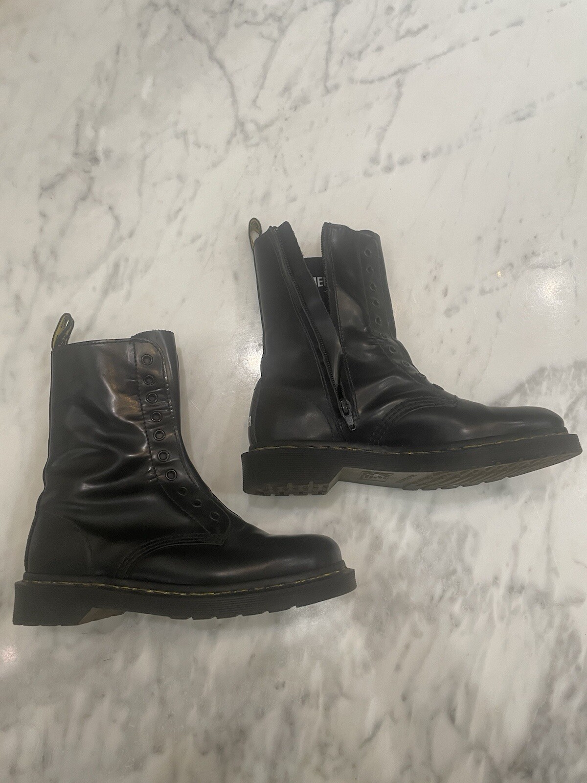 Doc Martens x Vetements Border Line Black Leather Boots Size US